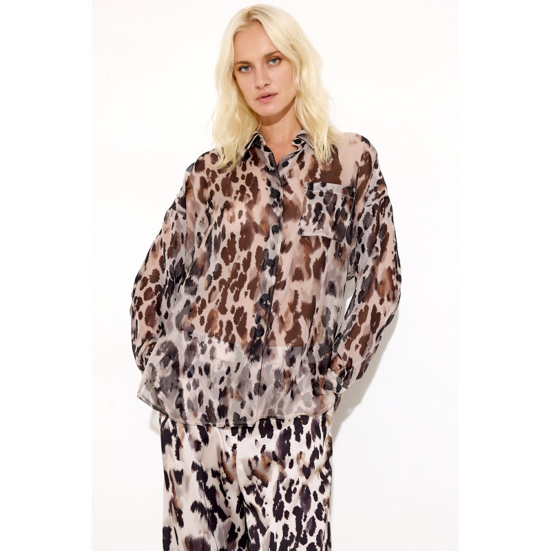 Liora Chiffon Leopard Shirt