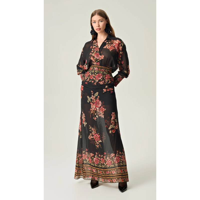 MIDNIGHT ROSE MAXI SKIRT